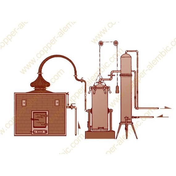 Copper Vapor Generator Alembic Distilling Column & Condenser