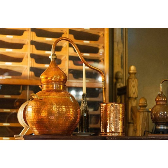 Soldered Copper Moonshine Alembic Still Premium @ The Bella Luce Hotel, Guernesey, Channel Islands